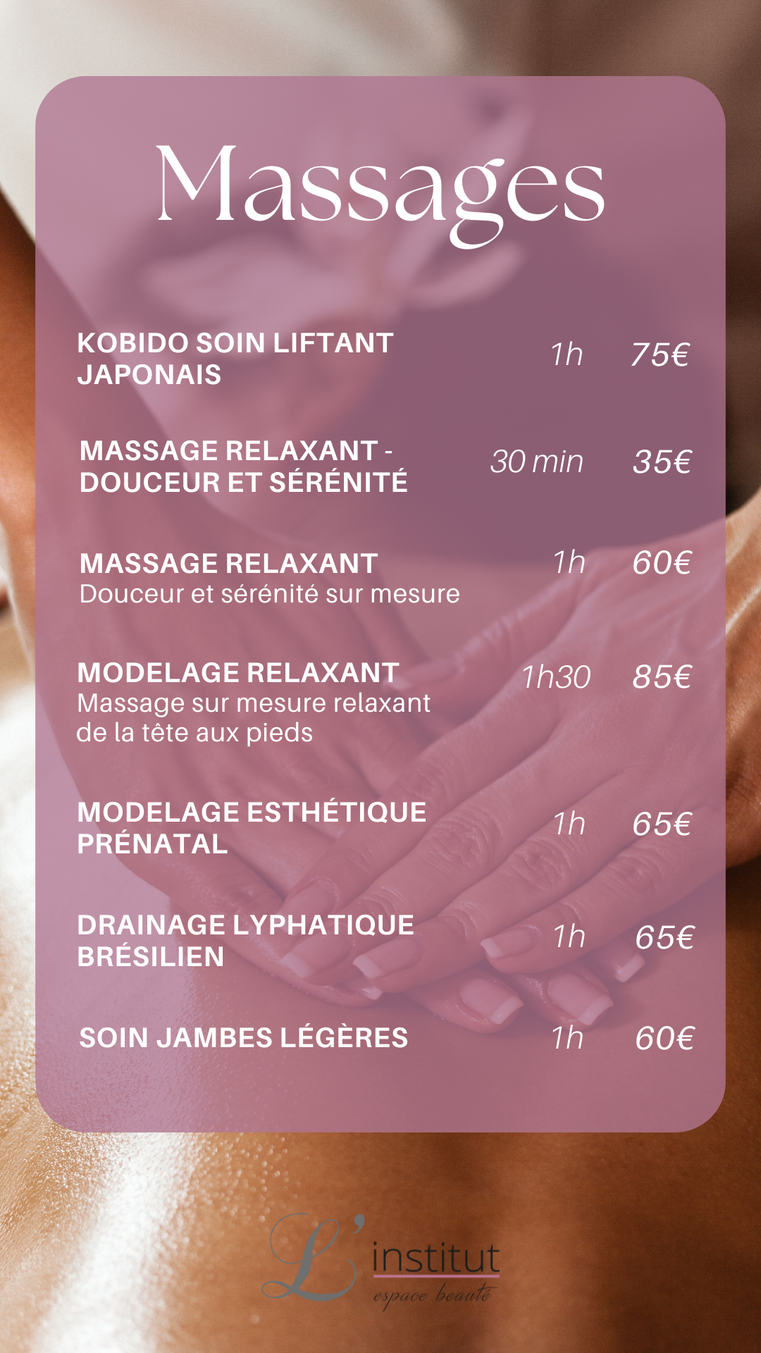 Tarifs institut de beauté — slide 16